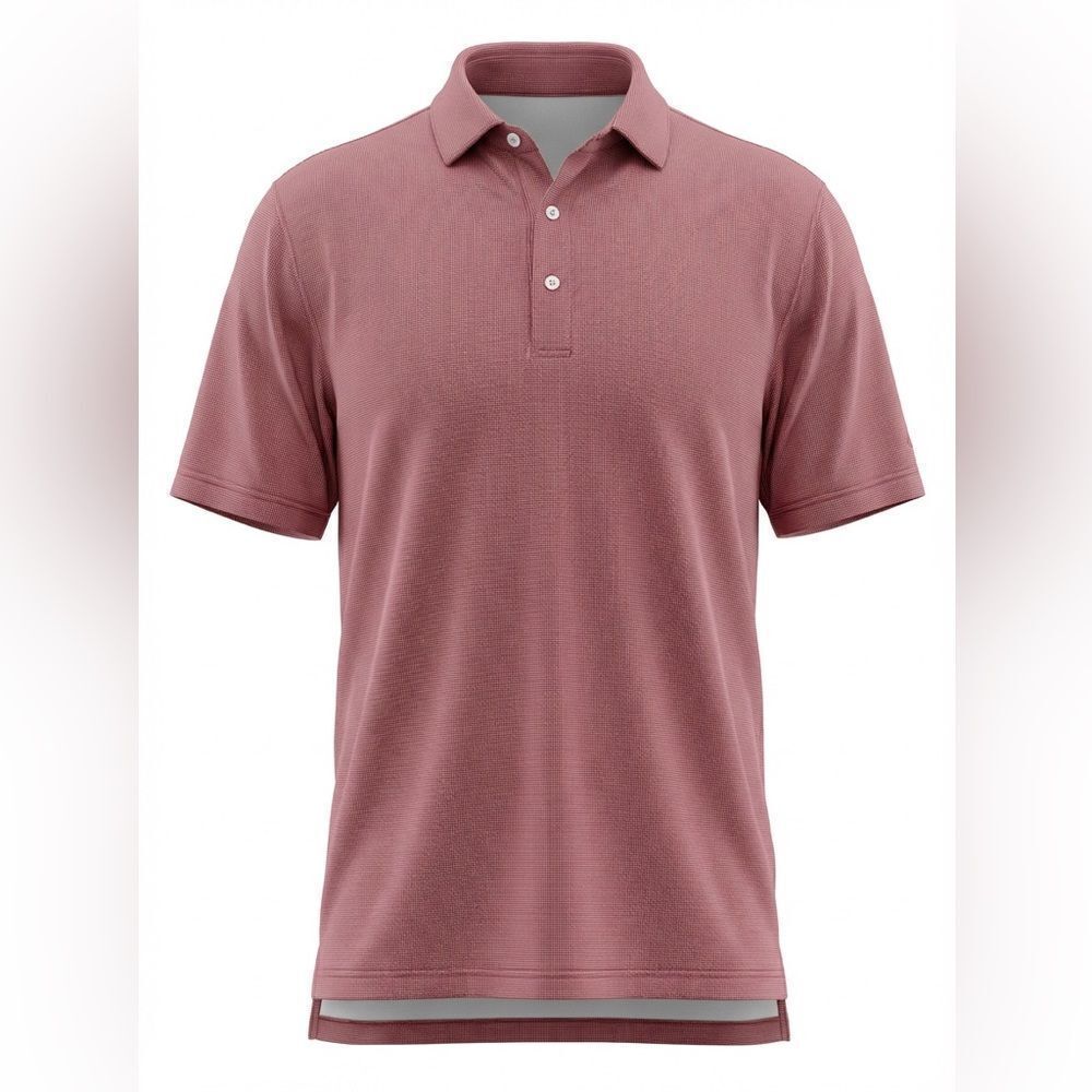 TURTLESON MENS POLO SHIRT RED MICRODOTS SIZE L